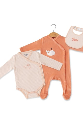 3-delige Set - Roze en Steenrood - Wit, rood en roze