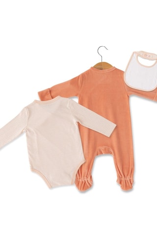 3-delige Set - Roze en Steenrood - Wit, rood en roze