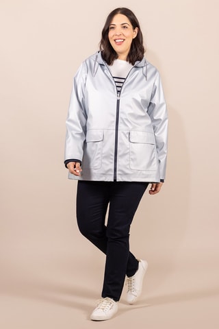 Impermeable con capucha - Gris