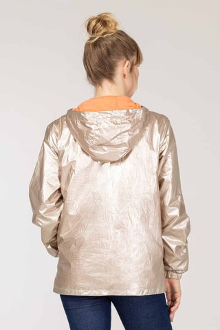 Cortavientos con capucha - Blanco y naranja