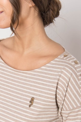 Camiseta - Beige y blanco