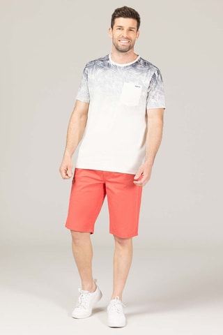 Bermudas - Blanco, azul y naranja