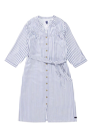 Vestido camisero Pamcony - Blanco y azul