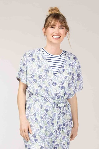 Kimono - Blanco, azul y verde