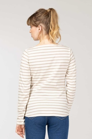 Camiseta - Blanco, beige y azul