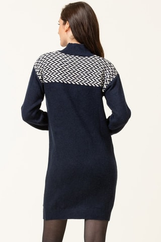 Vestido jersey - Blanco y azul