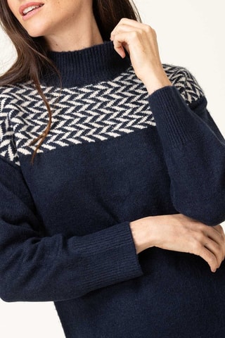 Vestido jersey - Blanco y azul