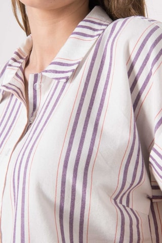 Camisa - Blanco, violeta y rosa