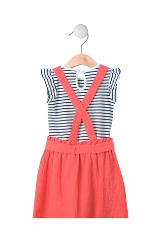 Camiseta y falda Ewoui - Blanco, rojo y azul