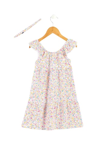 Vestido y cinta para el pelo Robyne - Azul y amarillo