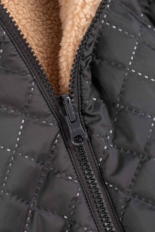 Chaqueta con capucha - Negro y beige