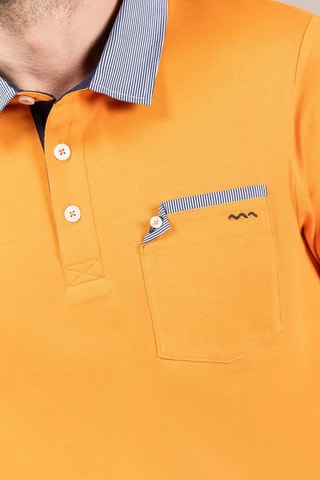 Polo - Blanco, naranja y gris