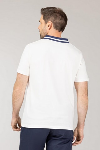 Polo - Blanco, azul y amarillo