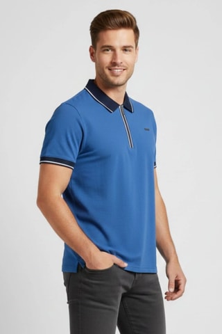 Polo - Blanco, negro y azul