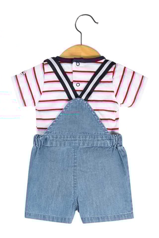 Camiseta y peto Zako - Blanco, rojo y azul