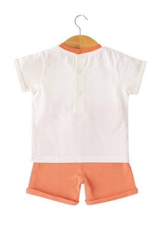 Camiseta y short - Blanco, azul y amarillo