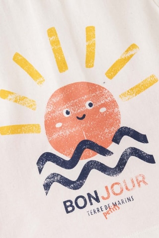 Camiseta y short - Blanco, azul y amarillo