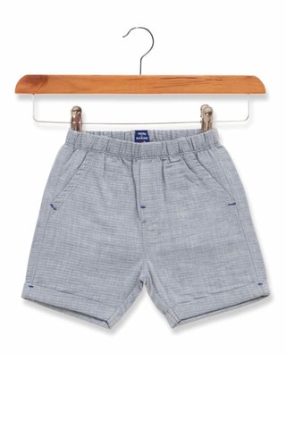 Camiseta y short - Blanco, azul y gris