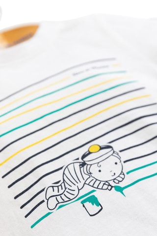 Camiseta Maur - Blanco, azul y amarillo