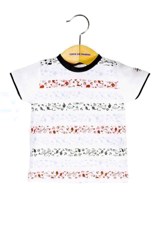 Camiseta - Blanco, negro y azul