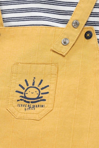 Peto corto y camiseta - Blanco, azul y amarillo