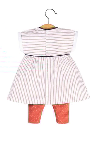 Vestido y leggings Ilone - Blanco y rojo