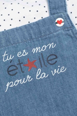 T-shirt en Jurk Zouli Wit en Blauw - Terre de Marins - Wit en blauw