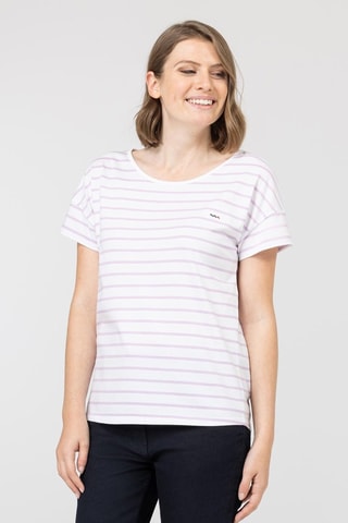 Camiseta - Blanco, azul y violeta