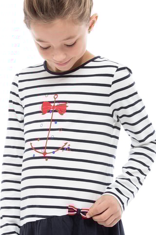 Túnica de rayas Squam - Blanco y azul