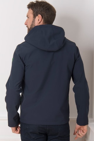 Chaqueta con capucha - Blanco y azul