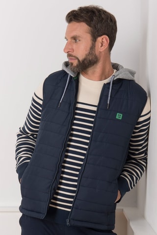 Chaleco con capucha - Blanco y azul