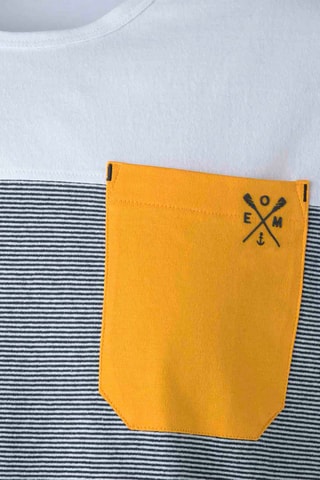 Camiseta Egaspar - Blanco, azul y amarillo