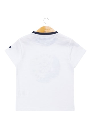 Camiseta ANEW - Blanco, azul y amarillo