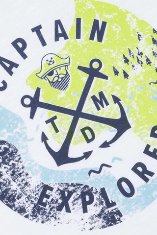 Camiseta ANEW - Blanco, azul y amarillo