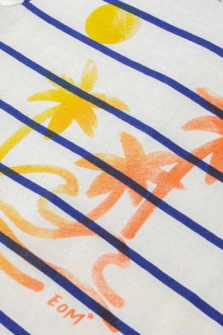 Camiseta y short - Blanco, azul y amarillo