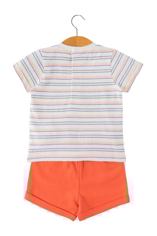 Camiseta y short - Blanco, azul y amarillo