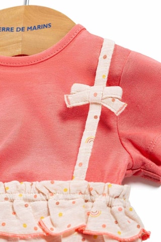 Camiseta y pelele - Beige, amarillo y rosa