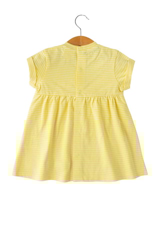 Vestido - Blanco, azul y amarillo