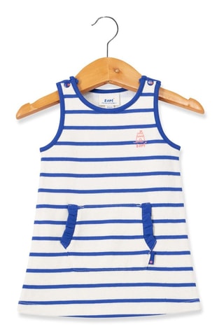 Vestido - Blanco y azul