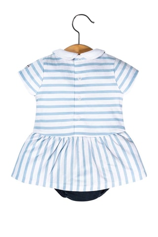 Vestido y cubrepañal Zabuli - Blanco y azul