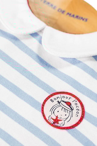 Vestido y cubrepañal Zabuli - Blanco y azul