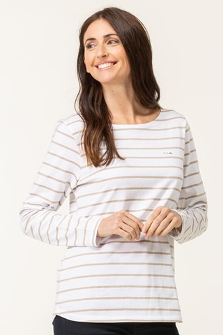 Camiseta - Beige y blanco