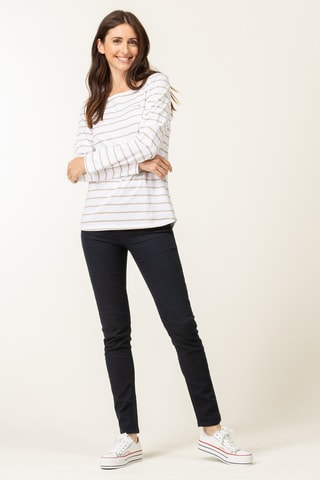 Camiseta - Beige y blanco