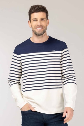 Camiseta - Blanco y azul