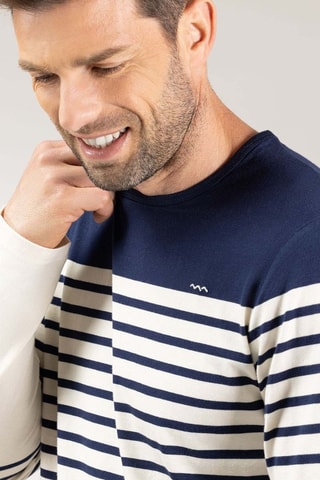 Camiseta - Blanco y azul