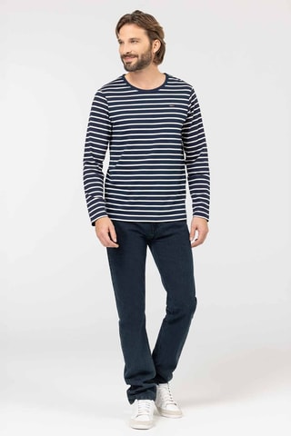 Camiseta - Blanco y azul