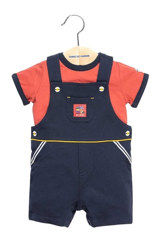 Camiseta y peto Igori - Azul y naranja