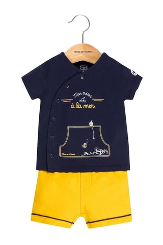 Camiseta y short Rapla - Azul y amarillo