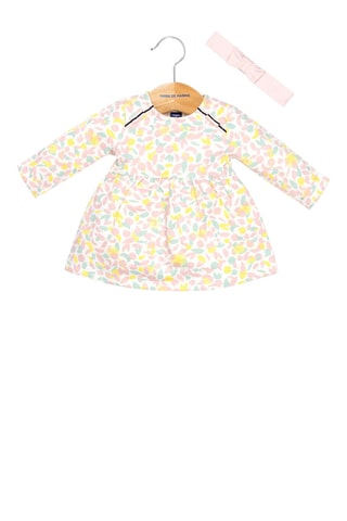 Vestido y cinta para el pelo - Blanco y rosa