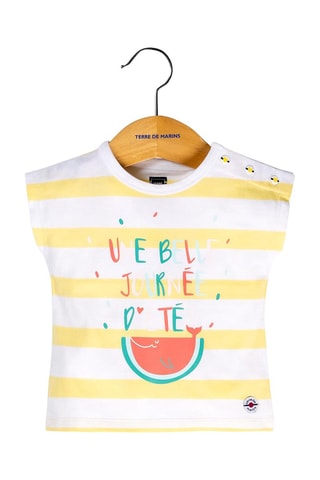 T-shirt Luzine - Wit - Terre de Marins - Wit en geel